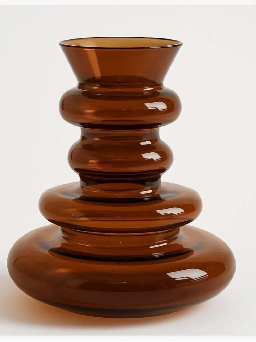 Amber Glass Sculptural Vase - Home Accents